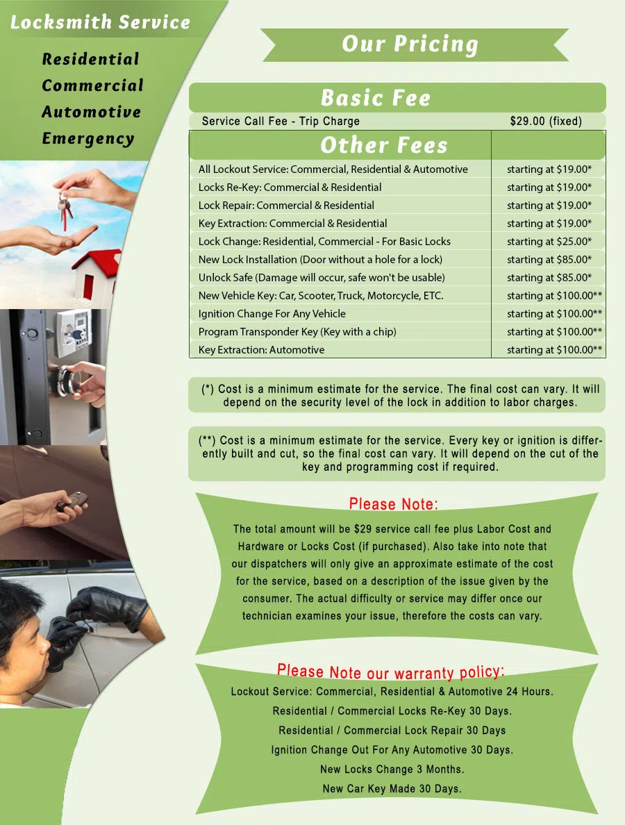 Flourtown PA Locksmith Store Flourtown, PA 215-352-2144 - price-list-c-22